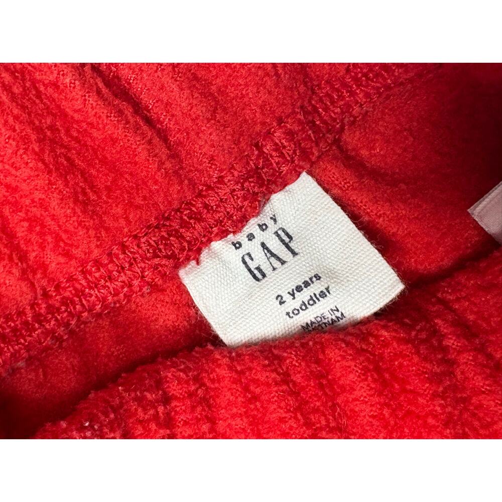 Gap‎ Logo Fleece Pull On Straight Leg Pants 2T Red Toddler Casual Lounging - Picture 3 of 5
